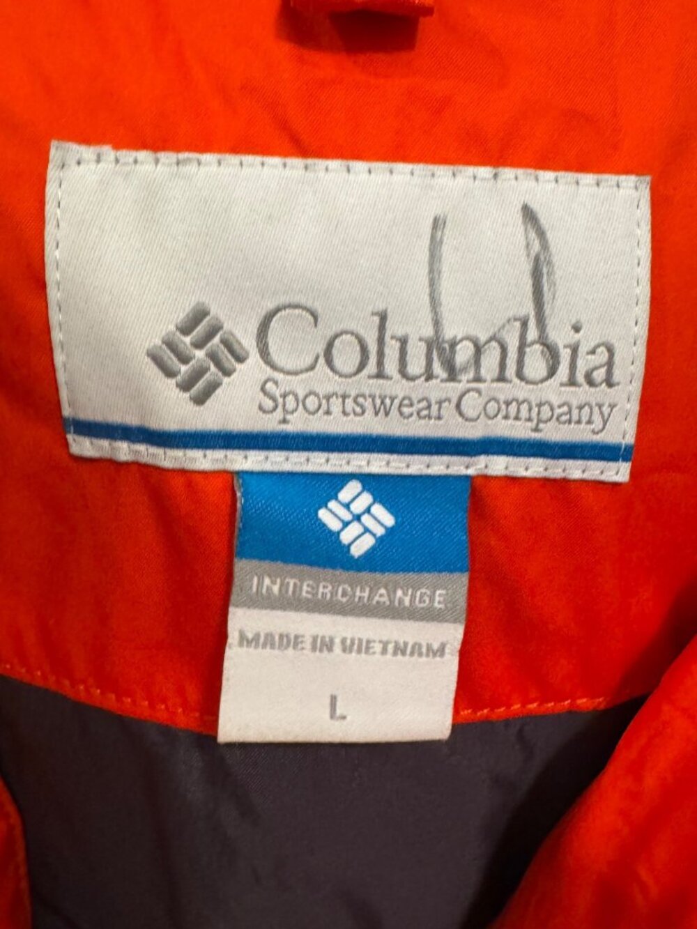 Columbia Mens Orange Rain Jacket With Hood Size L Lightweight Water-Resistant - Picture 4 of 7